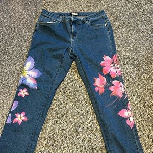 Venus women skinny jeans with flowers